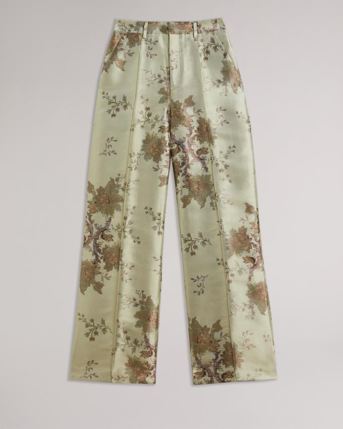 Pantalon Ted Baker Wide Leg Floral Suit Marron Femme | BQA-21534092